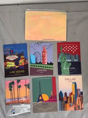 RIMOWA Iridescent Pouch w/ 6 City Travel Stickers